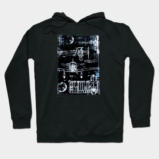 Aviation WW2 Airplane vintage Blueprint Hoodie by FasBytes